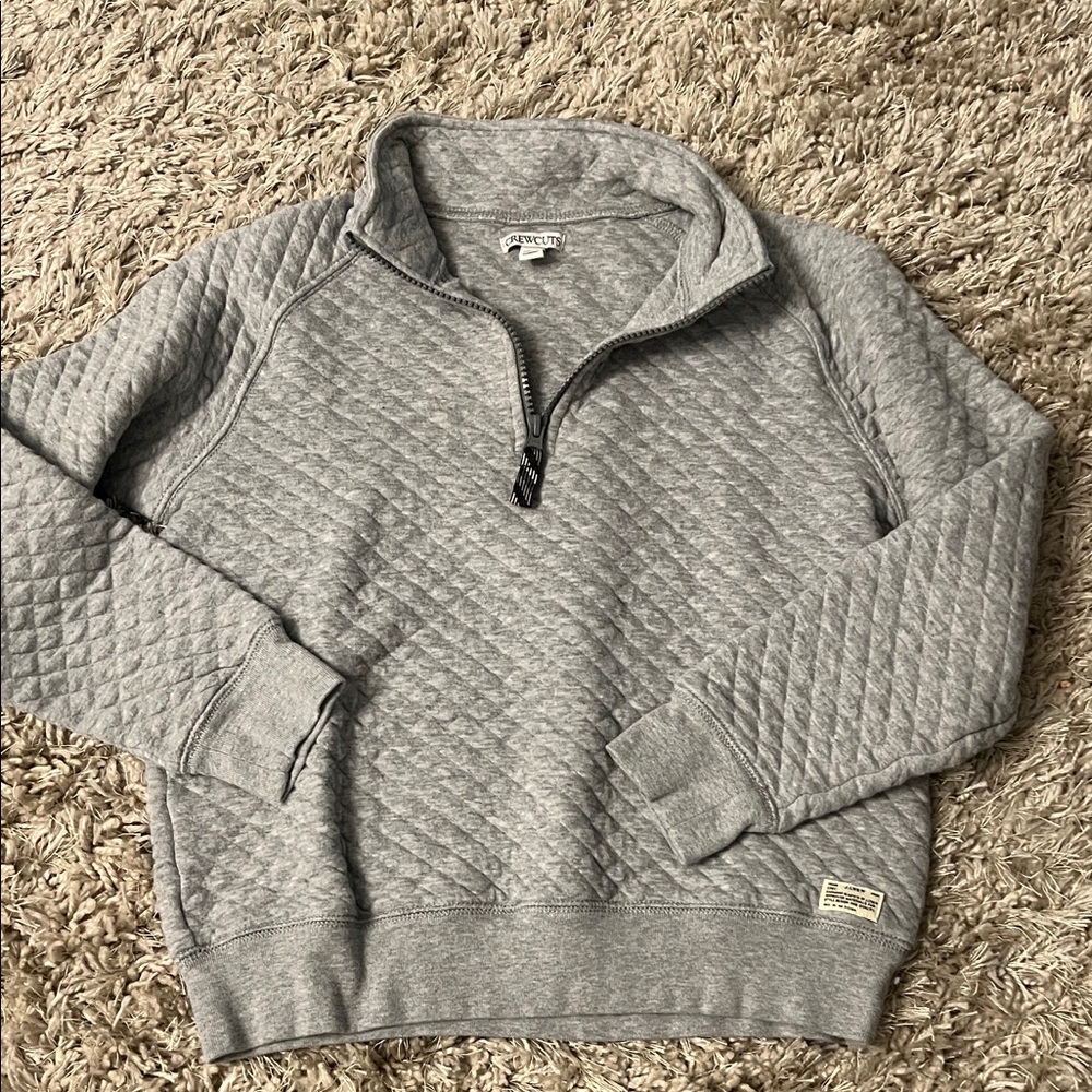 Crewcuts jcew kids Gray quarter zip Sweater boys size L 10-11